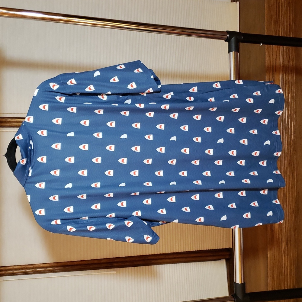 RSVLTS "Chomp" Shark Print All-Day Polo Large. Nwt. Breakfast Balls - Picture 9 of 9